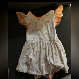 Bubble baby 6-12 month orange dolphin twirl bodysuit. Good condition